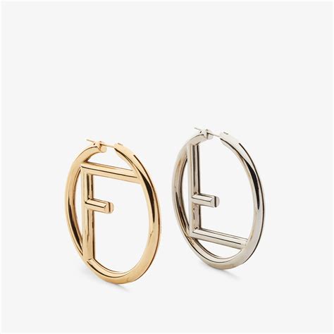 fendi big hoop earrings|f is fendi earrings gold.